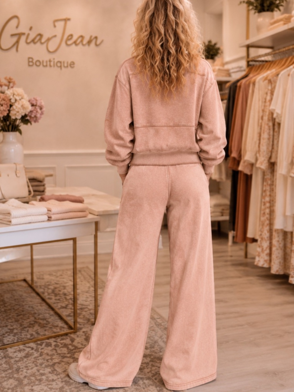 ❤️ ZENANA “ COURTNEY “ ZENANA TWO PIECE ACID WASH SWEAT SUIT SET 29 - Picture 3 of 3